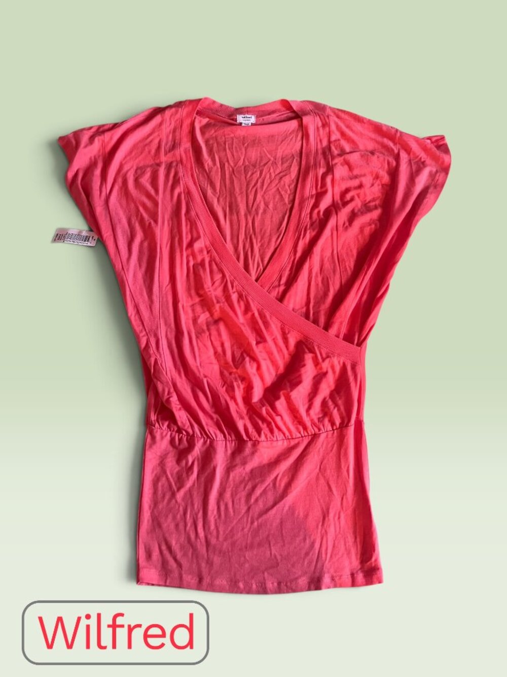 NWT Wilfred by Aritzia Langoustine Pink Dolman Wrap Top XXS
